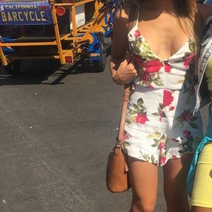 White floral patterned romper